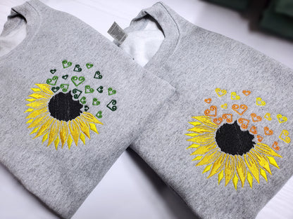 HMONG INSPIRED SUNFLOWER HEARTS SWEATER