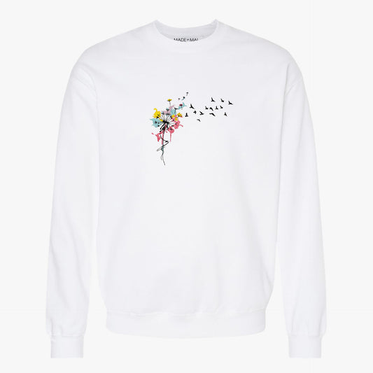 WATERCOLOR INTO BIRDS SWEATER